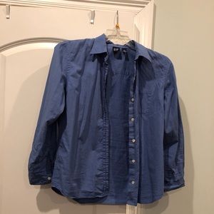 Blue button down shirt